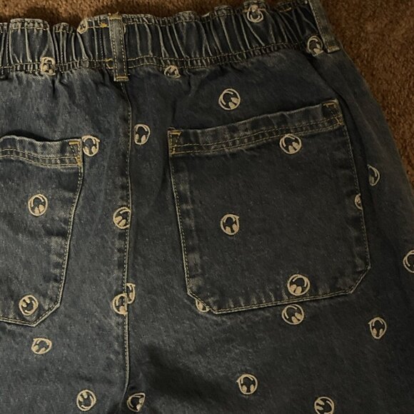 BDG Urban Outfitters Smiley Face Embroidered Elastic Waist Jeans Blue Size L - Picture 9 of 14